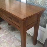 Contemporary-style exotic wooden console