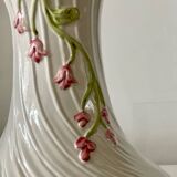 Twisted Ceramic Vase – Vintage Floral Barbotine – Made in Italy – 24