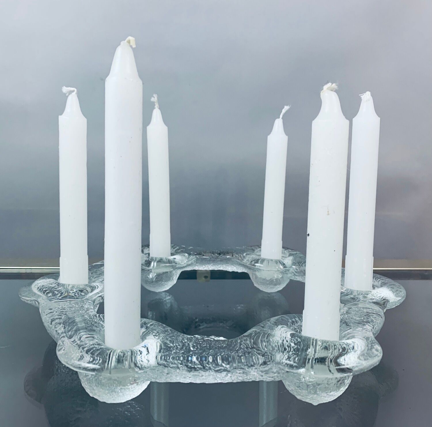 1970s Swedish Pukeberg Glass Candle Holder