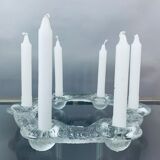 1970s Swedish Pukeberg Glass Candle Holder