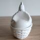 Sugar bowl with white ceramic hen decoration