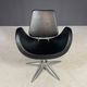 Alipes black swivel salon chair with chrome star base by Giorgetto Giugiaro