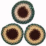 Coussins de chaise tressés américains antiques faits main 38cm (1940s)