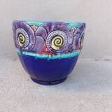 Vase cache pot en barbotine art déco Orchies