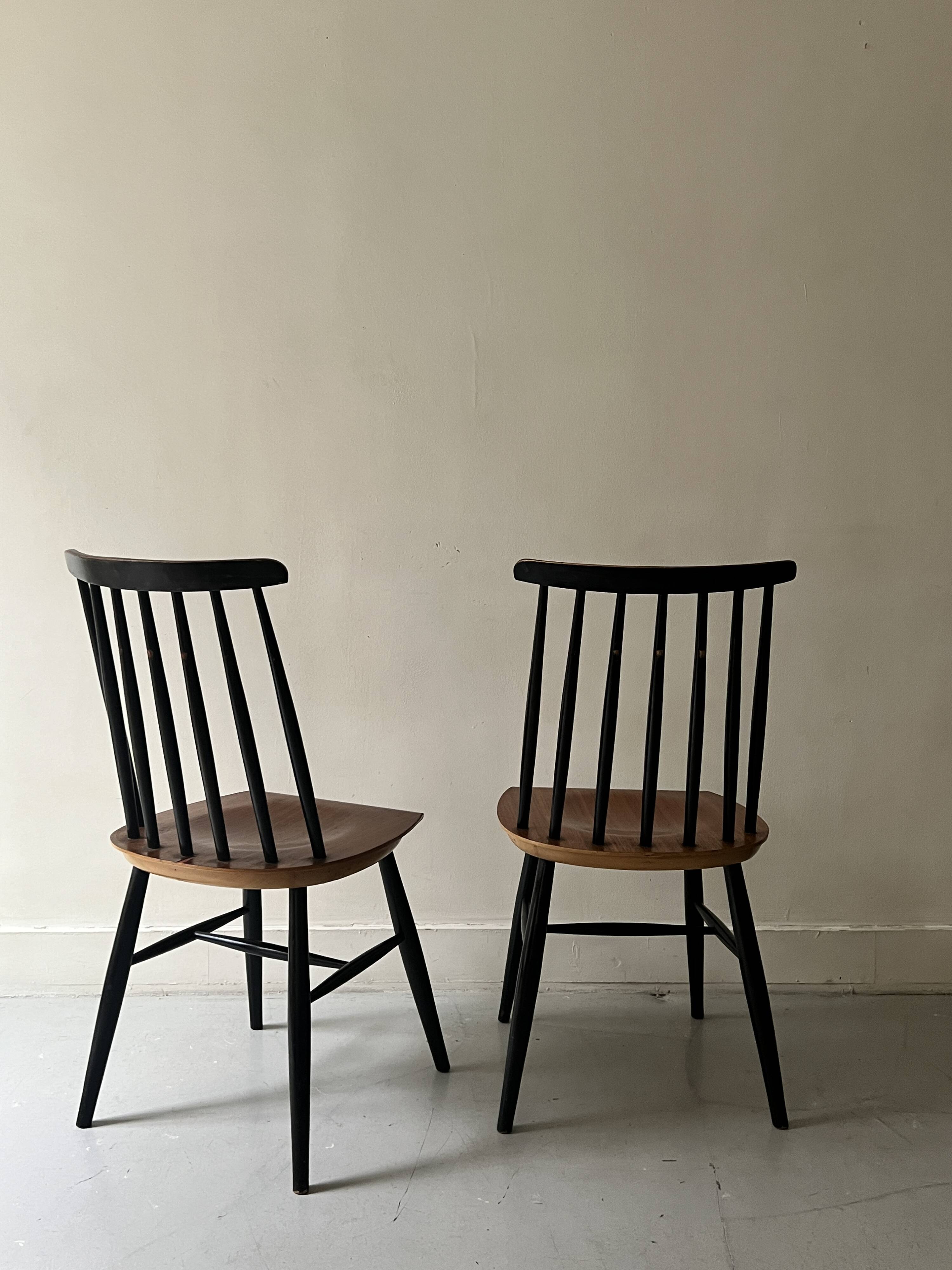 2 chaises scandinave en teck Fanett par Ilmari Tapiovaara, design 1950