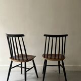 2 chaises scandinave en teck Fanett par Ilmari Tapiovaara, design 1950