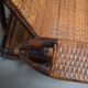 Rare Vintage Bauhaus Rattan & Bamboo Chair with Ottoman by Erich Dieckmann