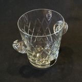 Old ice bucket ice cubes crystal cut braces Cristallerie Hartzviller