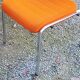 Set of 6 designer chairs from the 70s orange fabrics and chrome tubes
