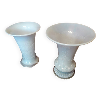 Vases opaline Charles X porte-ananas