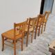 Série de 4 chaises de bistrot restaurant ancienne 1950