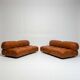Camaleonda Lounge Sofa in Cognac Leather by Mario Bellini for B&B Italia, 1973, Set of 4