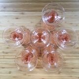 Lot of 6 pink glass walking glasses