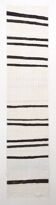 Beige & Black Striped Pattern Vintage Kilim Rug, 74x351 Cm