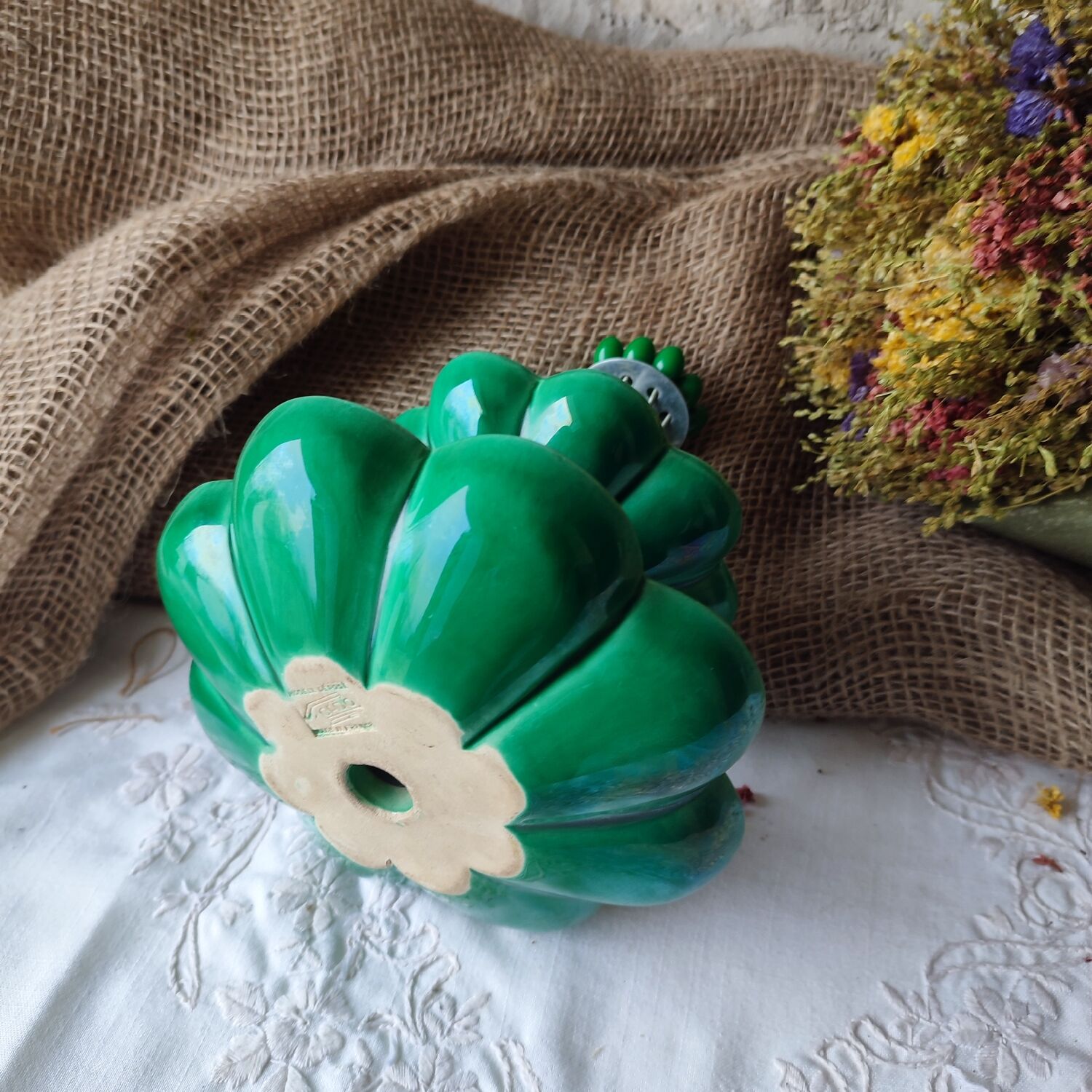 Vintage ceramic barbotine aperitif server "CADO France" came