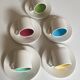 Service cups salt coffee end of late 1960s white double colors