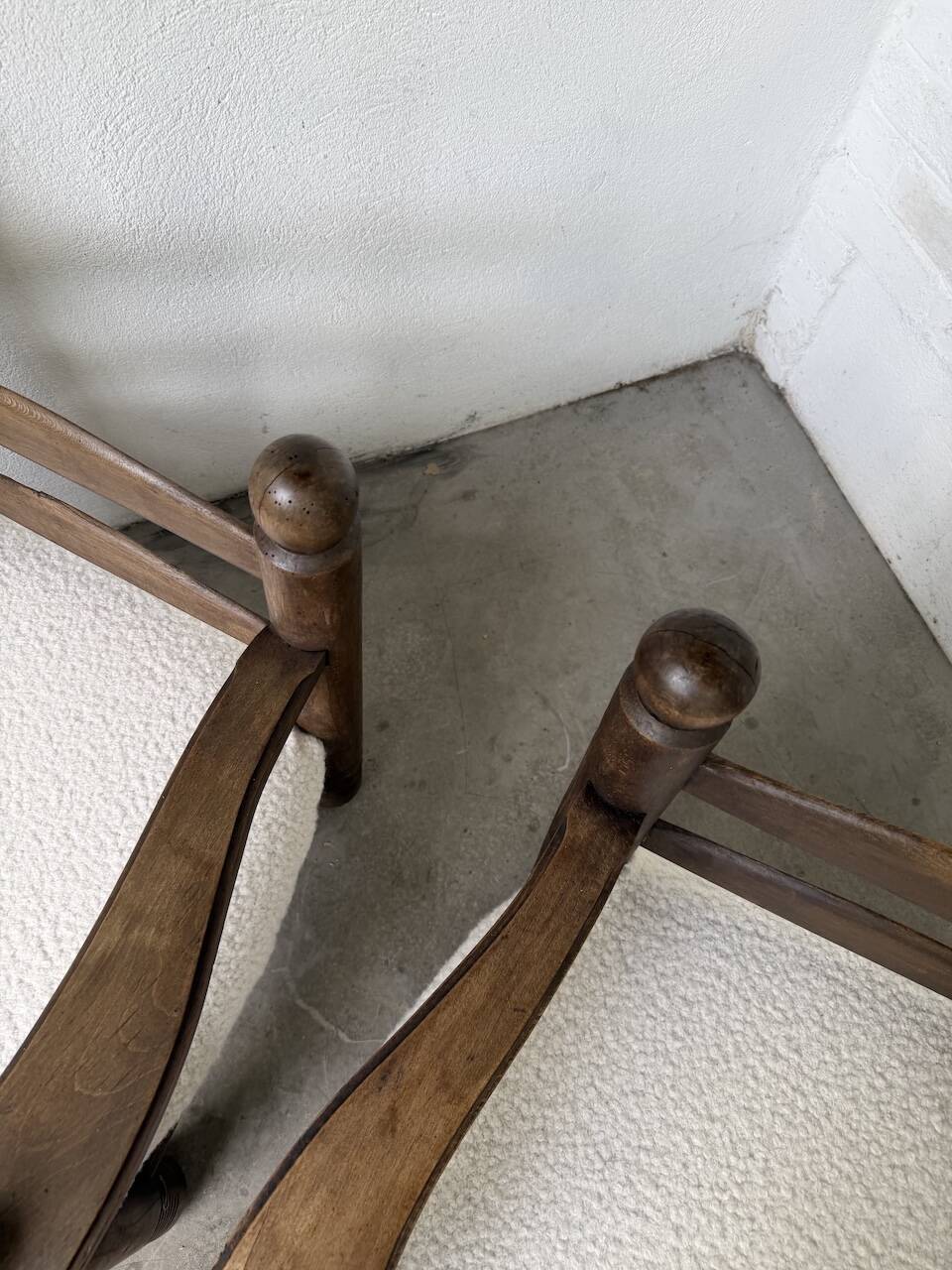 Pair of Dudouyt armchairs from the 1950s, oak.