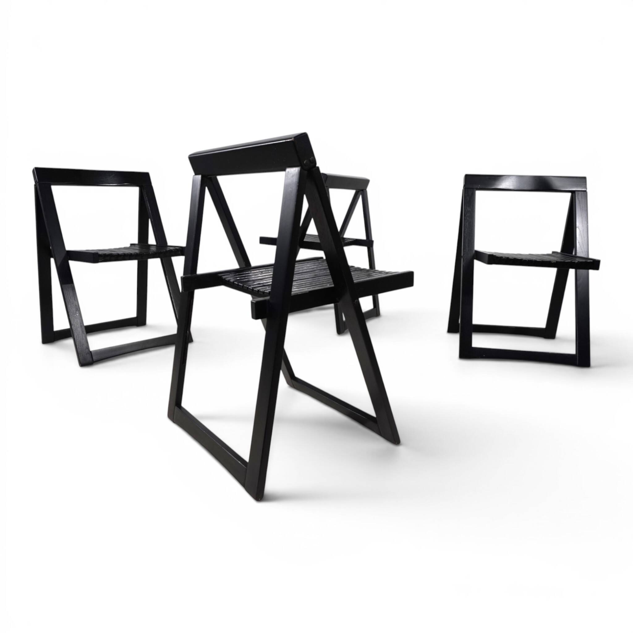 Set of 4 Aldo Jacobi Trieste Folding Chairs for Bazzani, 1960