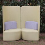 Pair of armchairs back high Shuffle design
