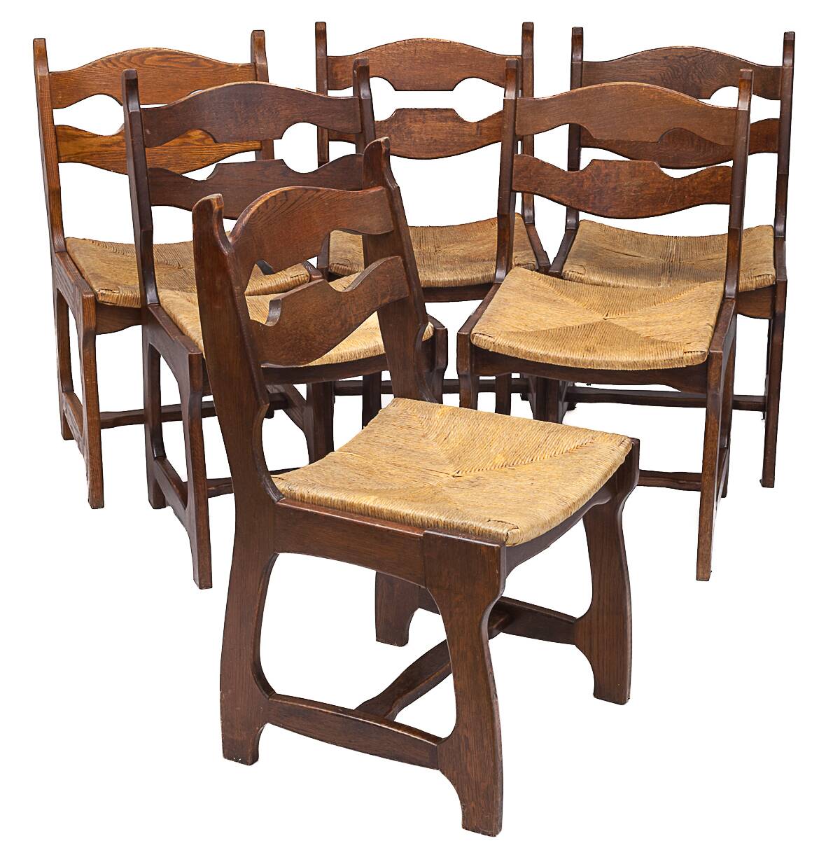 Set of 6 chairs by Guillerme and Chambron
