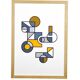 Illustration - Affiche A3 abstraite géométrique graphique colorée numérotée #003