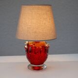 Red crystal glass lamp by Börne Augustsson for Åseda