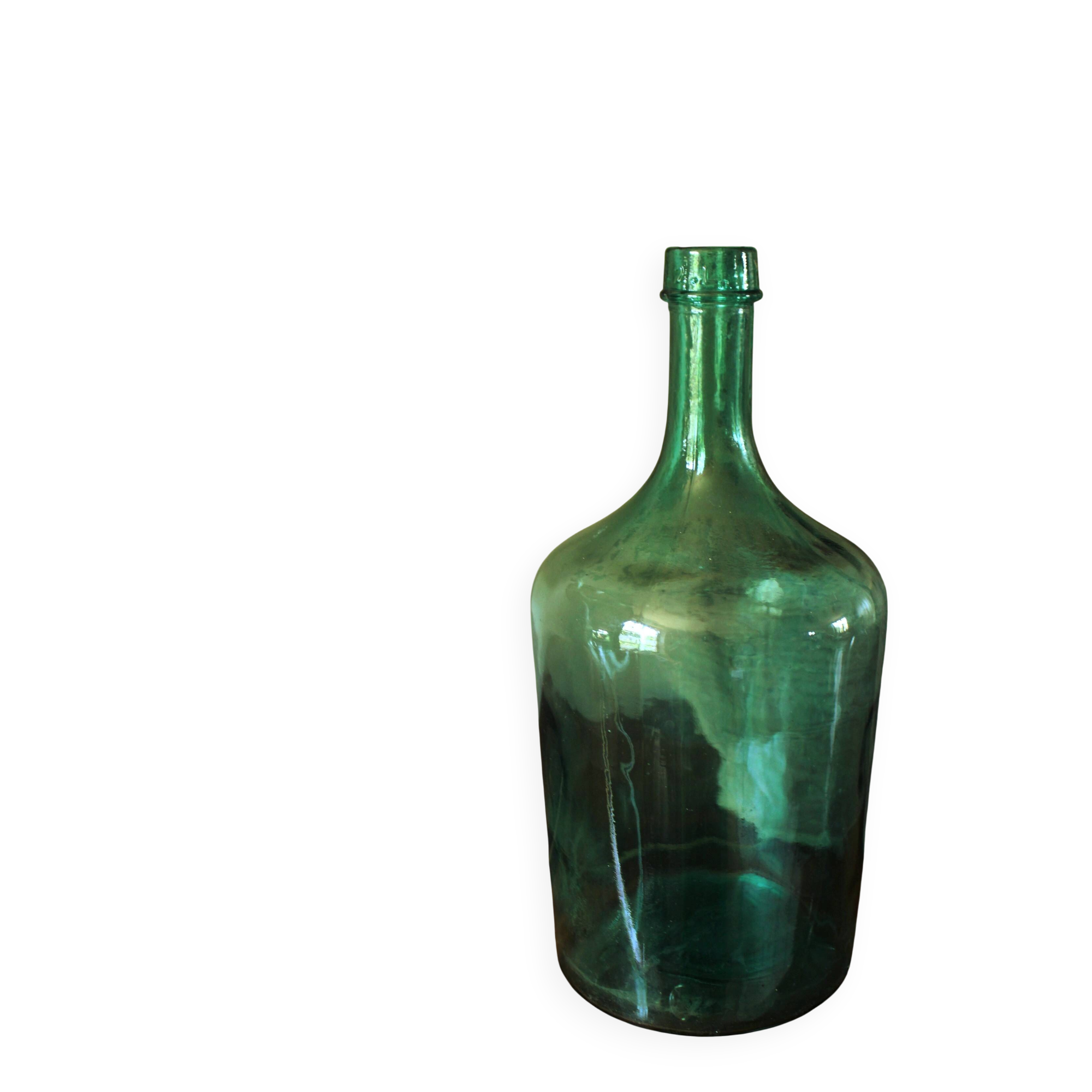Green glass demijohn 2 L Viresa