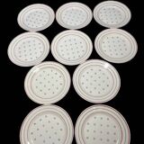 Lot of ten stamped Lunéville Imperial Flan ceramic plates