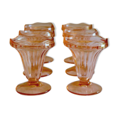 Ensemble de 6 coupes à glace rose  Arcoroc Luminarc vintage des années 70
