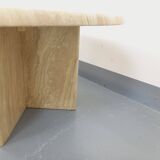 Table basse vintage en travertin des années 70