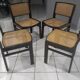 Suite de 4 chaises en cannage Baumann vintage 1970