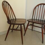 pair of Ercol Windsor BSHG 1960 2056 vintage decor dining chairs 60s