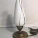 Ancient Golden Metal Lamp - Opaline White Reflector Painted Vintage 70s