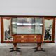 Mahogany pear tree, brass & glass top drawers sideboard from f.lli rigamonti desio, milan, 1940s