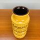 West Germany yellow ceramic vase, vintage, 1960s