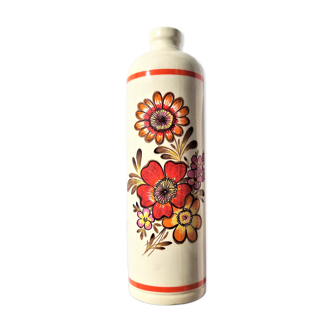 Bottle in gres decoration of flowers of grespot digoin around 1960/1970