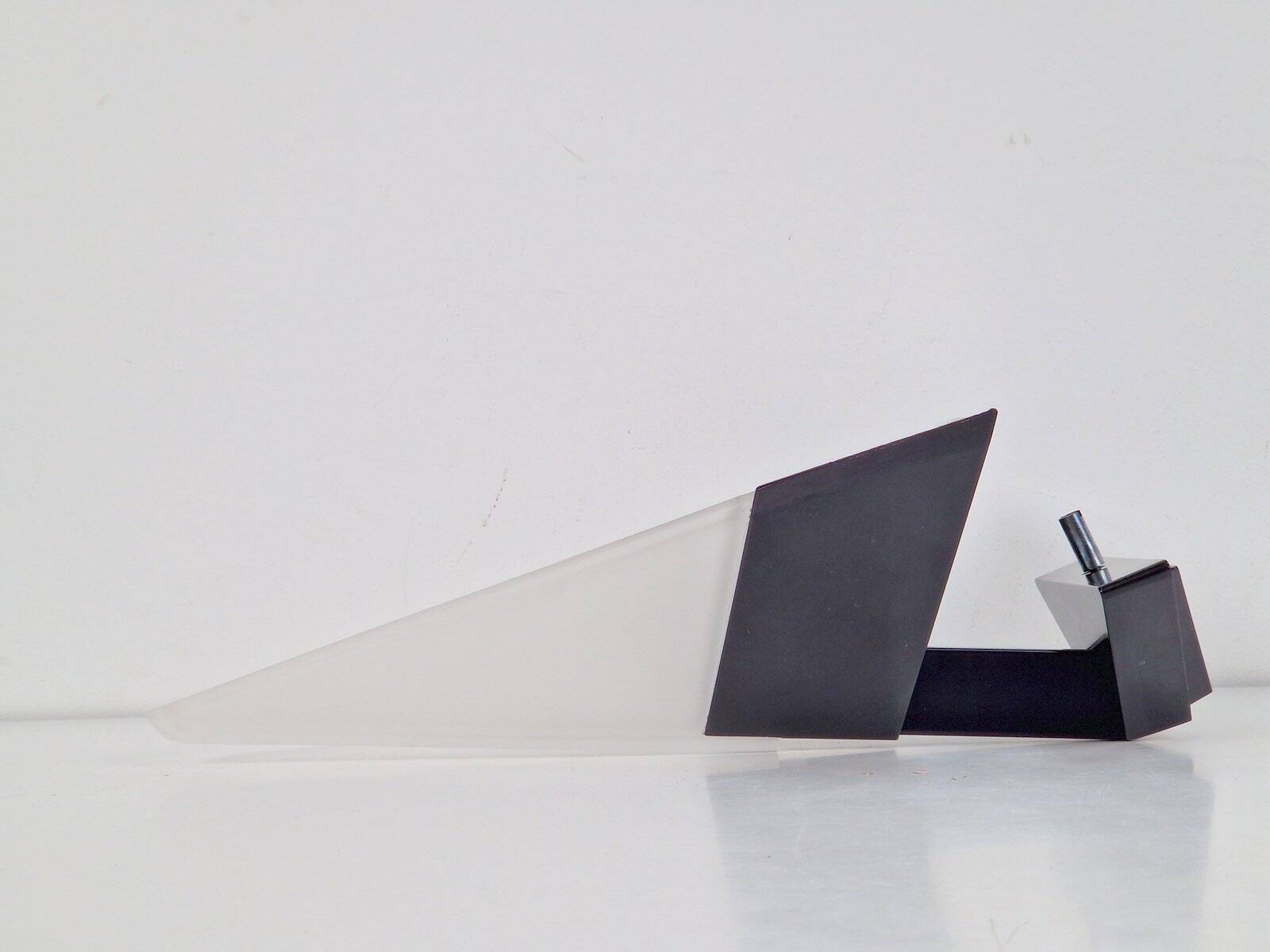 Postmodern Metal & Glass Wall Lamp, Italy, 1980s