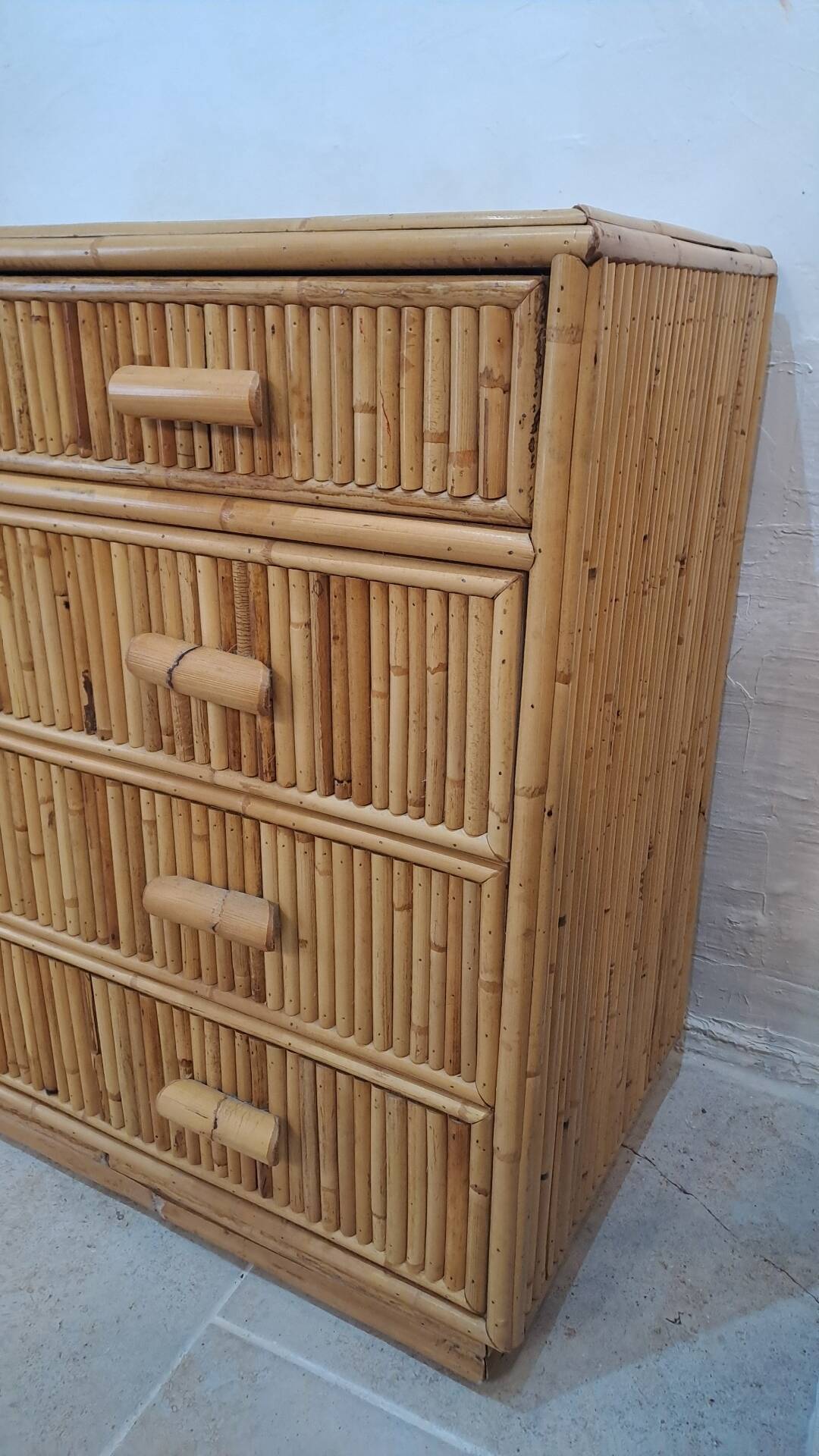 Rattan chest of drawers