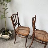 Set of 4 Fischel cane bistro chairs