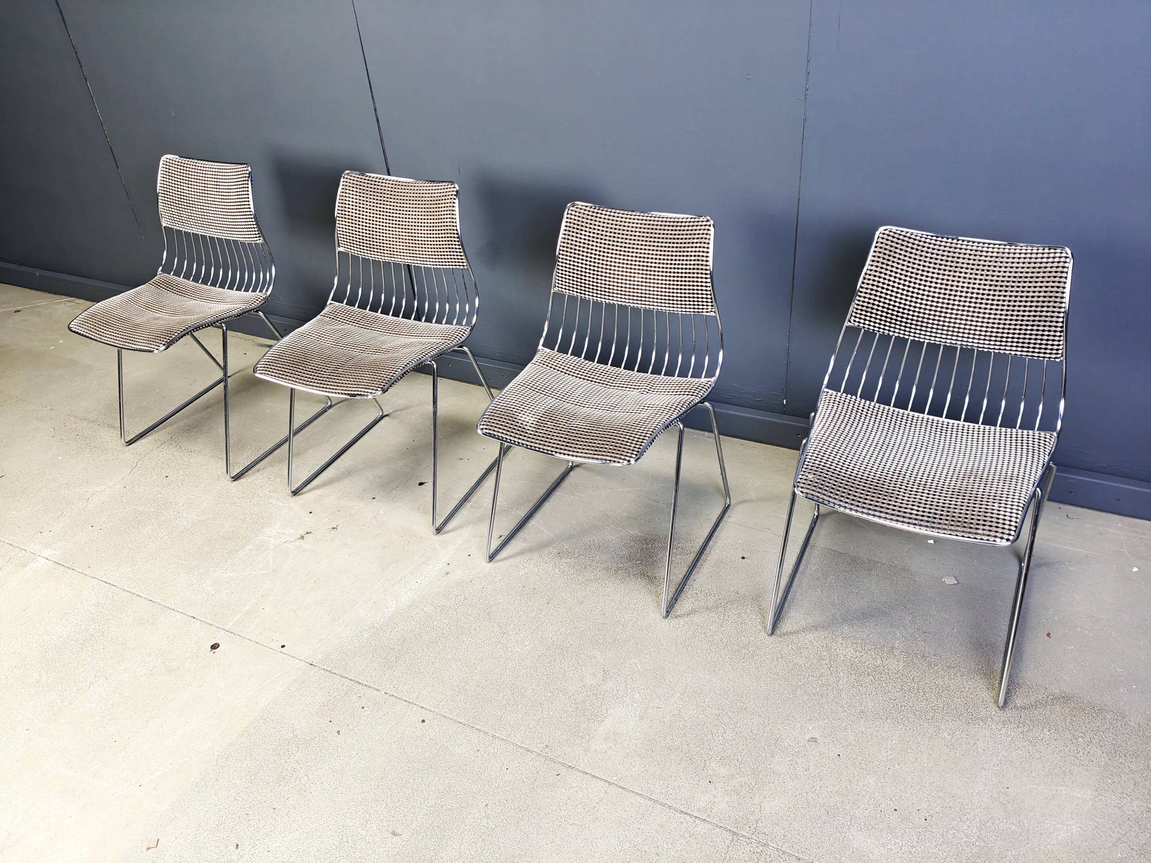 Set of 4 stacking dining chairs by Rudi Verelst for Novalux, 1970s
