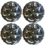 Set of 4 Guy Degrenne stainless steel oyster plates