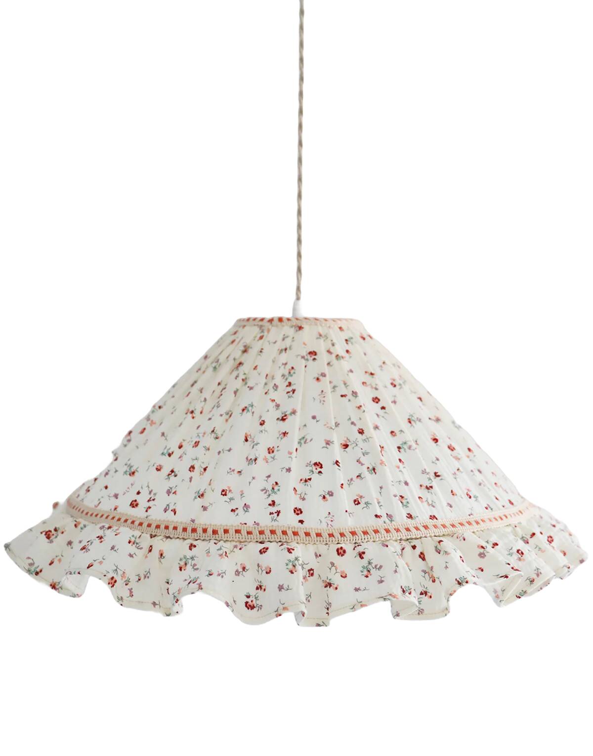 Emilia "tiny flowers" conical pendant light with steering wheel