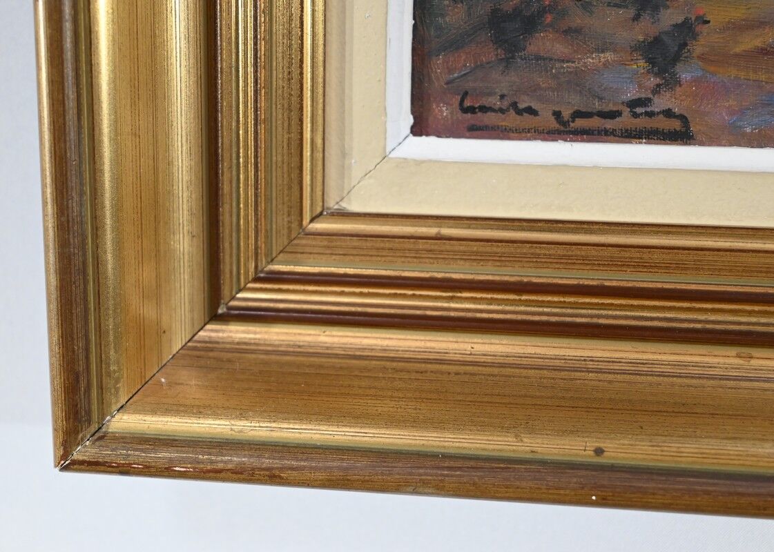 Oil on Wood "Maison en Brière", signed E.gautier – 1955