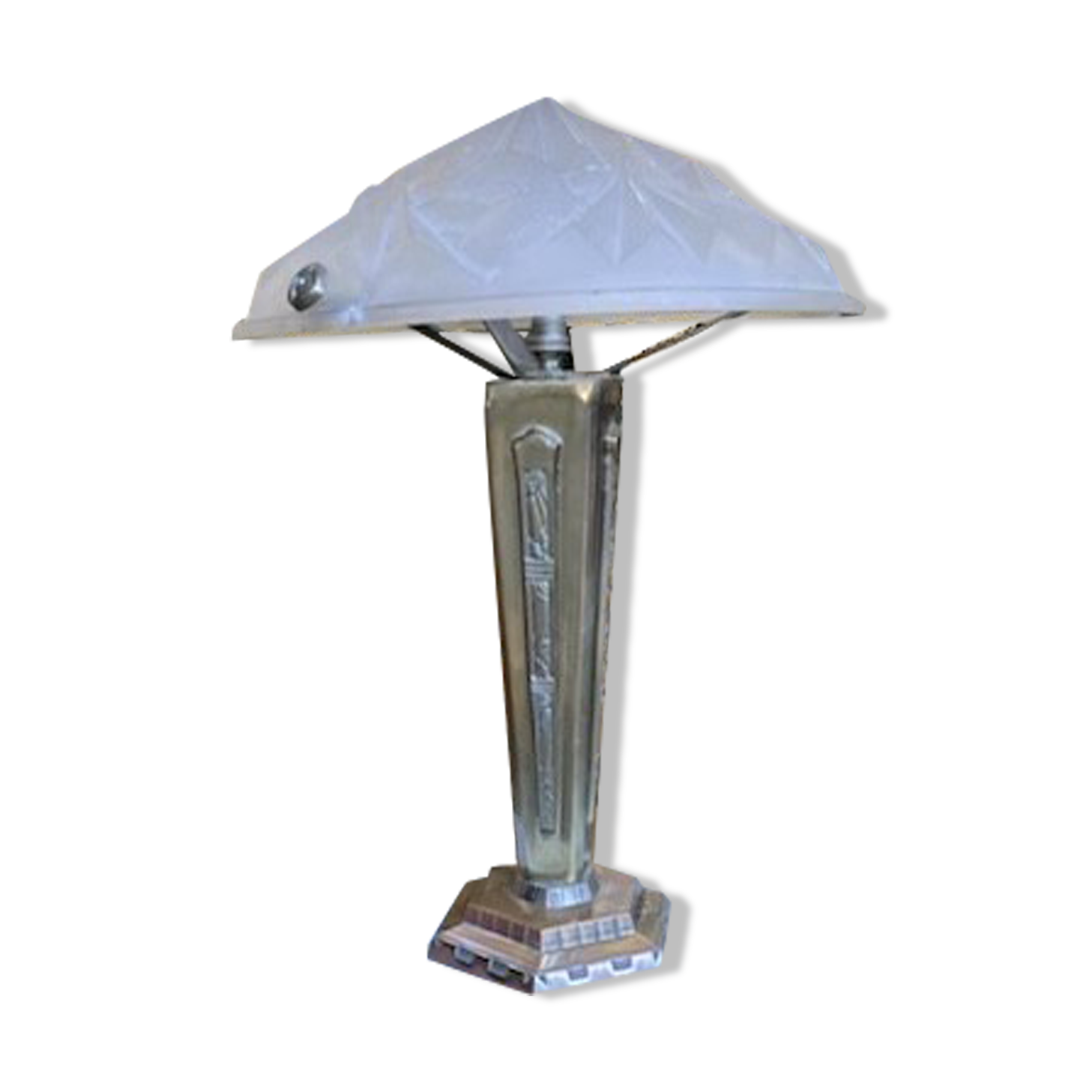 Art Deco period lamp in glass and brass