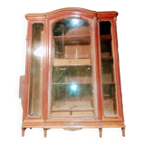 Large Louis XVI style display case with mahogany veneer and decorative bronzes