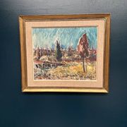 Huile sur toile originale suédoise – « Paysage » par Arvid Herbert