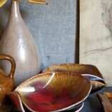 Four bowls free-form cups with French metal enamel