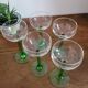 Set of 5 stemmed white wine glasses from Alsace