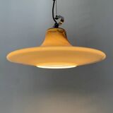 Large 'Cirrus' brown glass UFO suspension by Peill and Putzler XL 1970