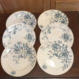 Six earthenware dinner plates from Grigny
